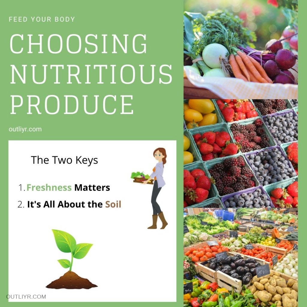 Infographic explaining the two critical factors that determine the nutritional quality of food.