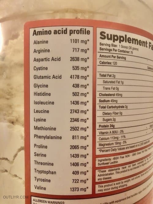 Grass-Fed Whey Protein Amino Acid Profile & Ratios